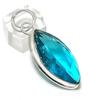Blue Topaz Gemstone Handmade 925 Sterling Silver Jewelry Pendant 2.05" L9h25