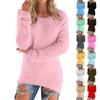 Women's Fashionable Solid Color Long Sleeved Sweater Top