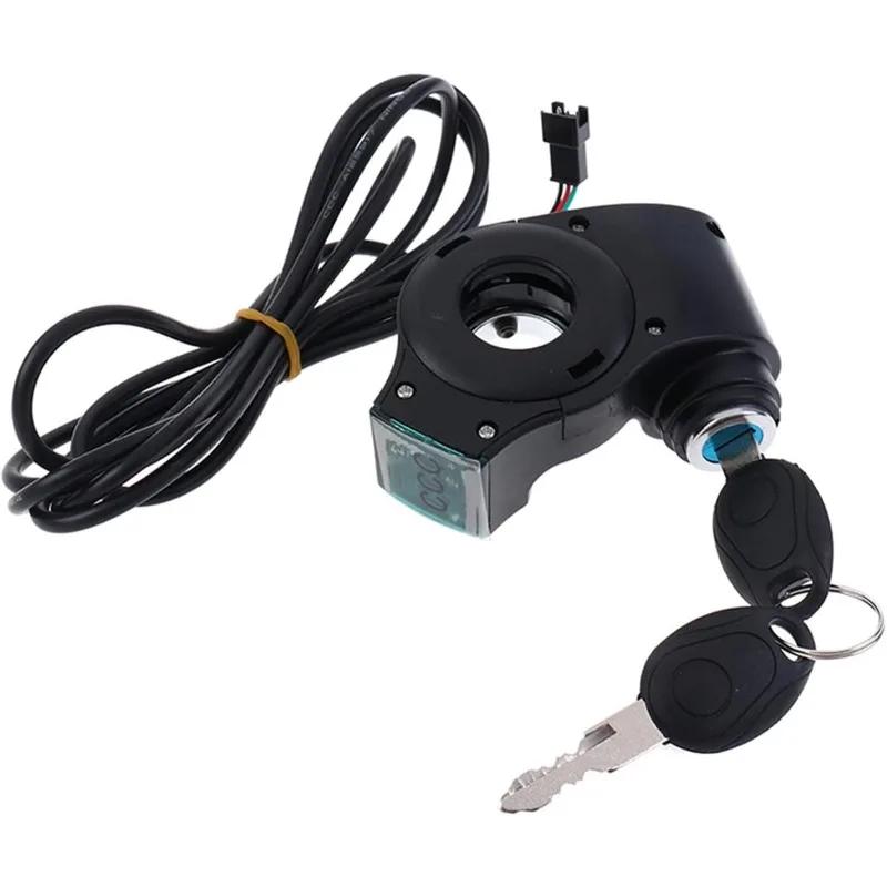 Электровелосипедный вольтметр с цифровым замком и кнопкой управления дроссельной заслонкой Электровелосипедный вольтметр с цифровым замком и кнопкой управления дроссельной заслонкой Дисплей напряжения Переключатель питания