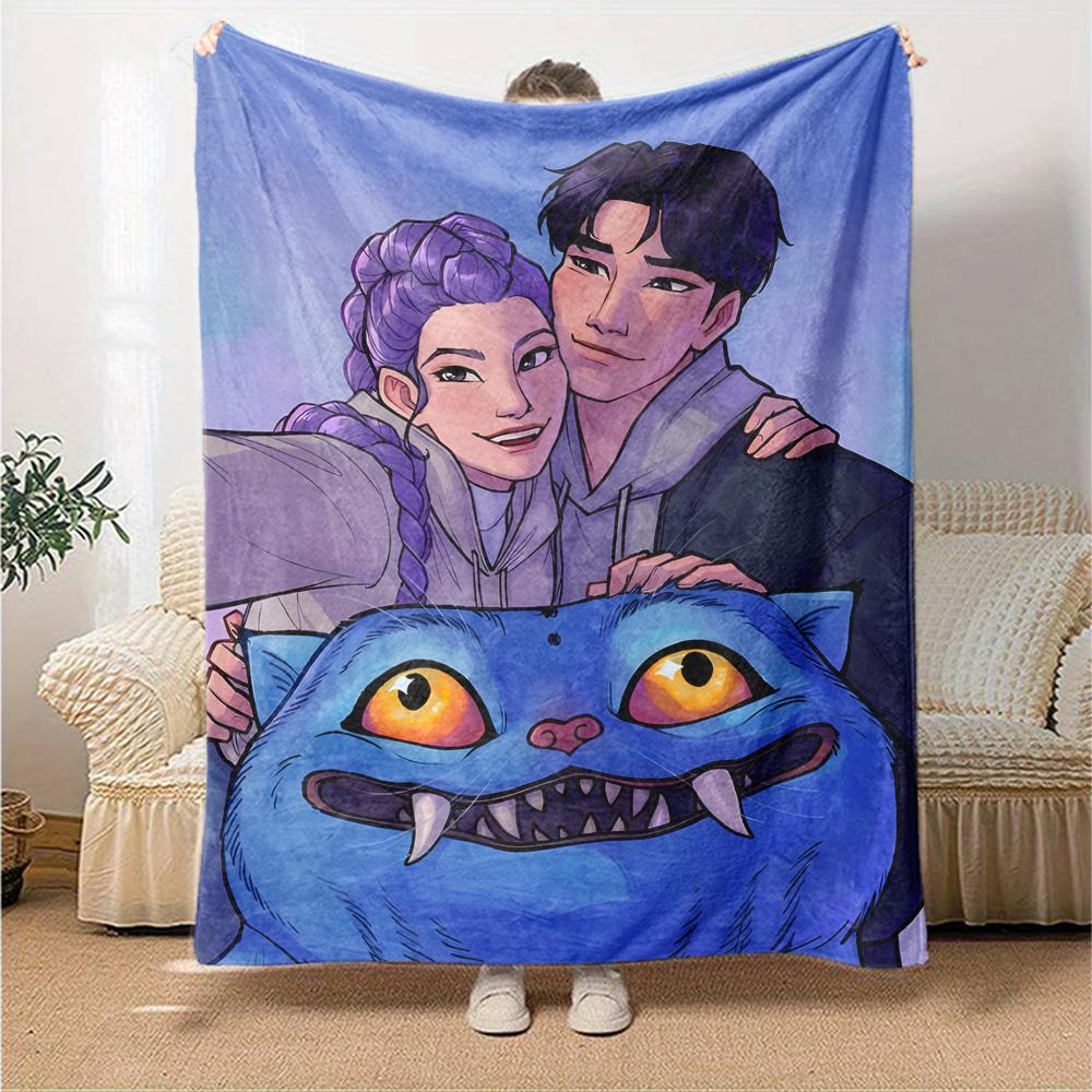 1pc KPop Demon Hunters20 Blanket, Gift, for Men and Women, Soft Blanket, Good for Sofa Bed Couch Travel, Lightweight Flannel Blanket