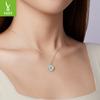 Small Fresh Green Small Daisy Necklace Women'S Versatile S925 Sterling Silver Small Flower Necklace Collarbone Chain