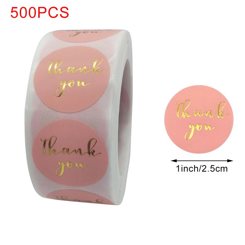500 шт. Наклейки «Спасибо» для этикеток с печатью, круглые цветочные многоцветные этикетки, наклейки ручной работы, канцелярские наклейки