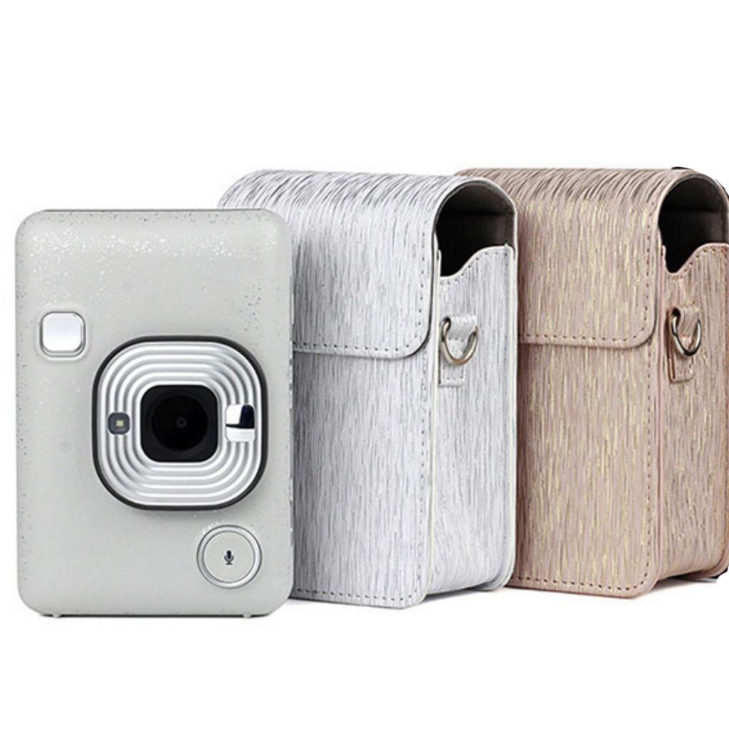 Fenmaru Instax Mini Liplay Case PU Leather Compact Case Instax Mini LiPlay Instant Camera Case Protective Cover Bag, (White)