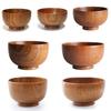 180-800ml Japanese Style Wooden Bowl Salad Soup Rice Bowl Natural Tableware Food Utensil Kitchen Ramen Noodles Dinner Tableware