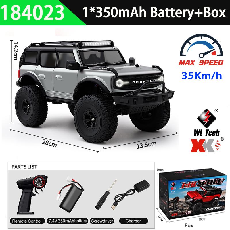 ndzsh1 Wltoys 4WD Climbing RC Car With Full-Scale Controller LED Differential and Cruise Control Outdoor Remote Control Racing Vehicle