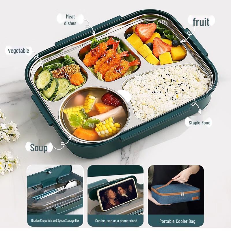 Large Capacity 316L Stainless Steel Insulated Lunch Box