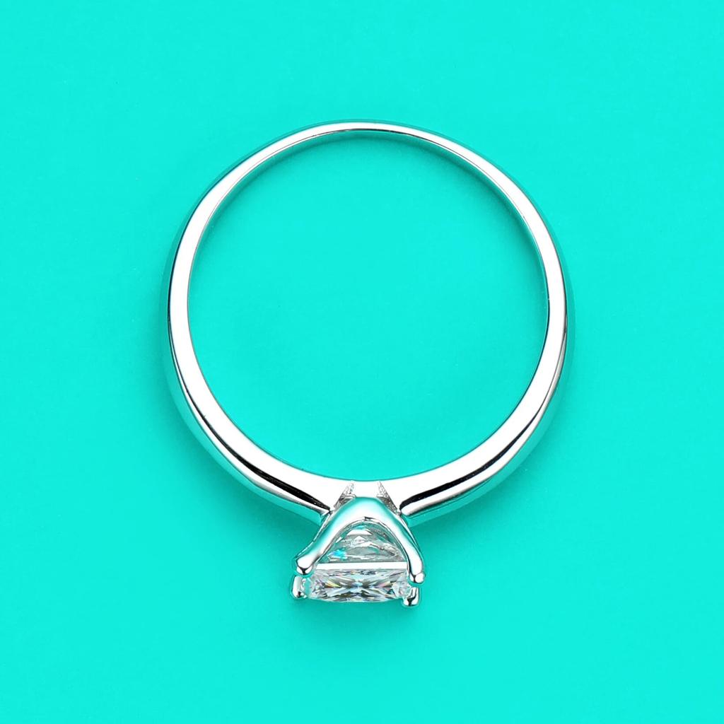 РУЧКА 1 карат, кольцо с муассанитом принцессы, стерлинговое серебро s925, с покрытием из 18-каратного белого золота, обручальные кольца Eternity Band для женщин