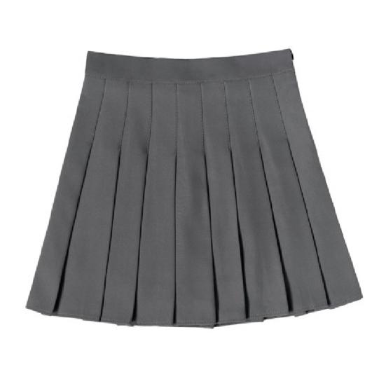 Женская форменная юбка, плиссированная однотонная юбка трапециевидной формы с высокой талией, свободный подол, мягкая женская мини-плиссированная юбка в консервативном стиле, женская одежда