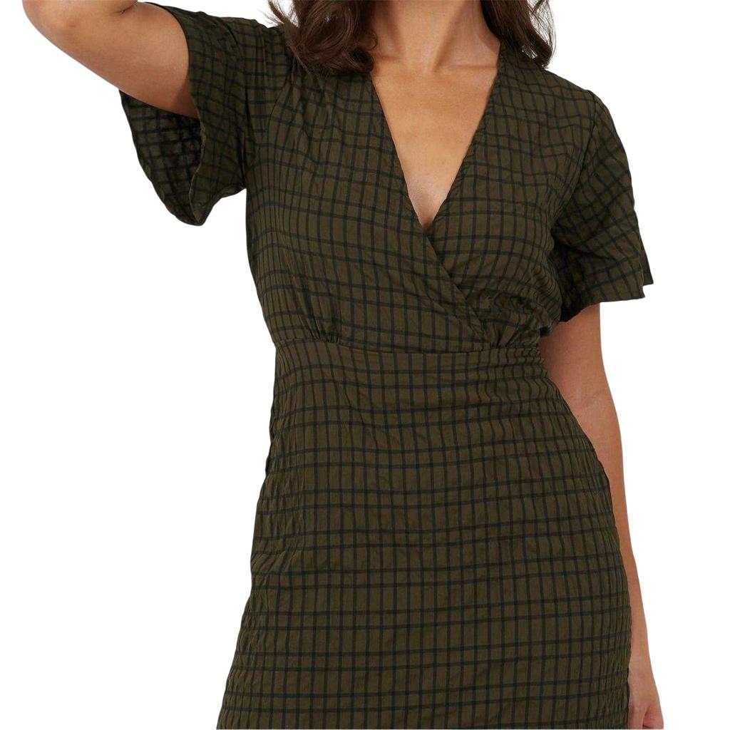 Brave Soul Womens/Ladies Tie Back Short-Sleeved Midi Dress