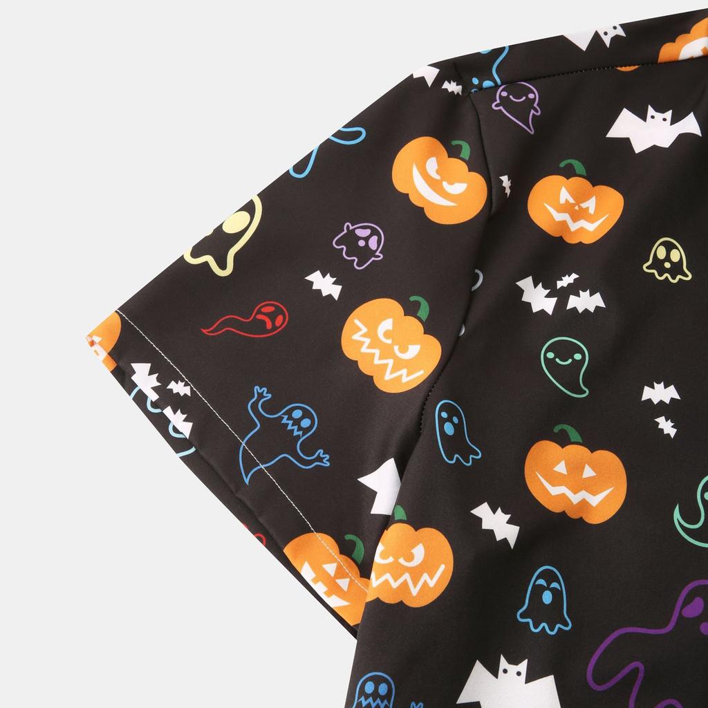 Мужская повседневная рубашка с короткими рукавами и забавным принтом, топ на пуговицах с лацканами