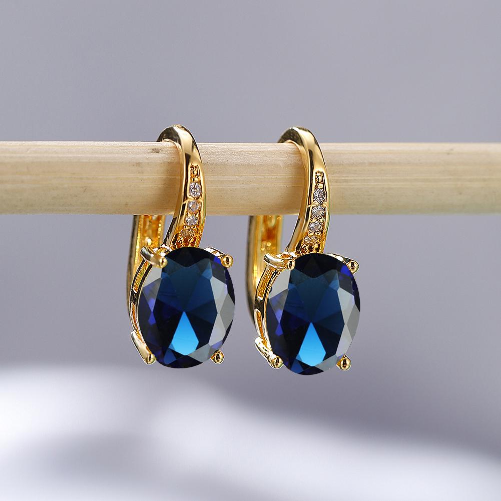 Модные серьги-крючки овальной огранки цвета морской волны, белые, синие, фиолетовые, зеленые, красные, с кристаллами, серьги-крючки с камнем, висячие серьги с CZ