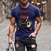 Summer New Men's Motorcycle 3D Digital Printed Short Sleeved T-shirt