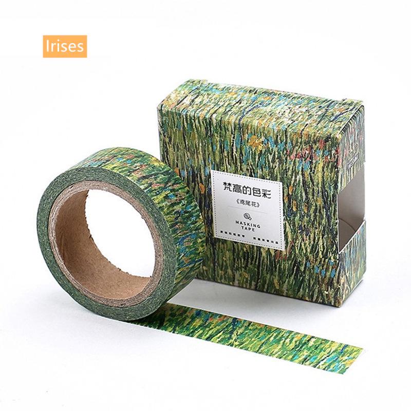 Van Goah Painting Washi Tape Starry Night Irises Apricot Adhesive Masking Tapes Deco Stickers A6186