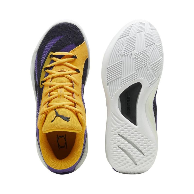 Puma All-Pro Nitro Стильные Унисекс Комфортные Дышащие Амортизирующие Износостойкие Низкие Баскетбольные Кроссовки Фиолетовый Желтый 310392-05
