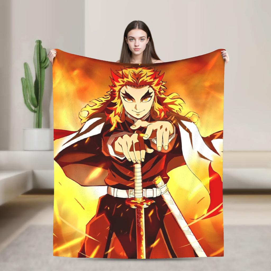 Nezuko's Kimono Tribute- Asanoha Pink Hemp Leaf Blanket Demon Slayer Flannel Funny Warm Throw Blanket for Home Winter