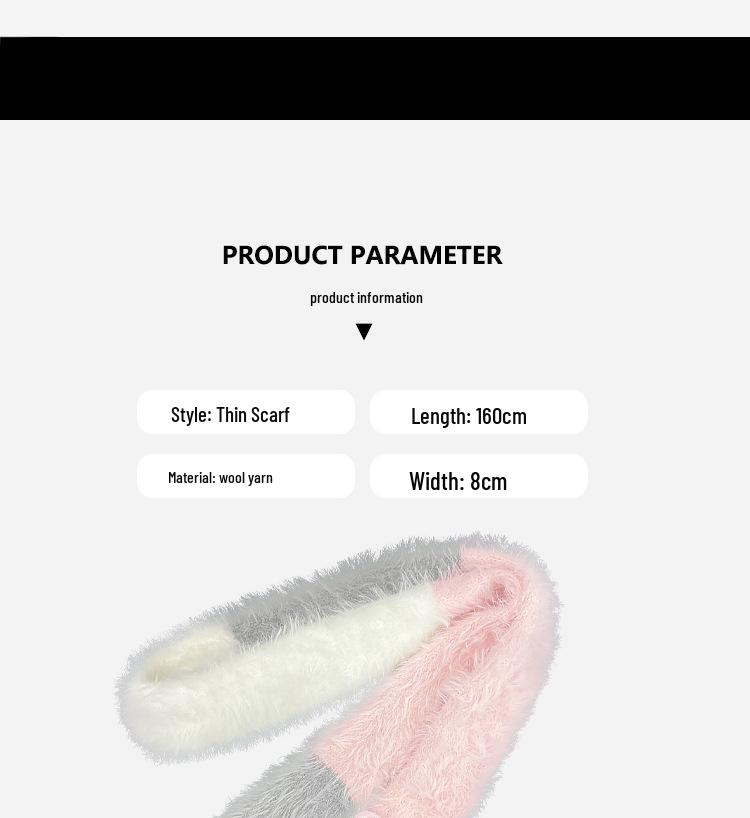 Korean Cute Fluffy Bow Knit Scarf - Women's Winter Neck Warmer