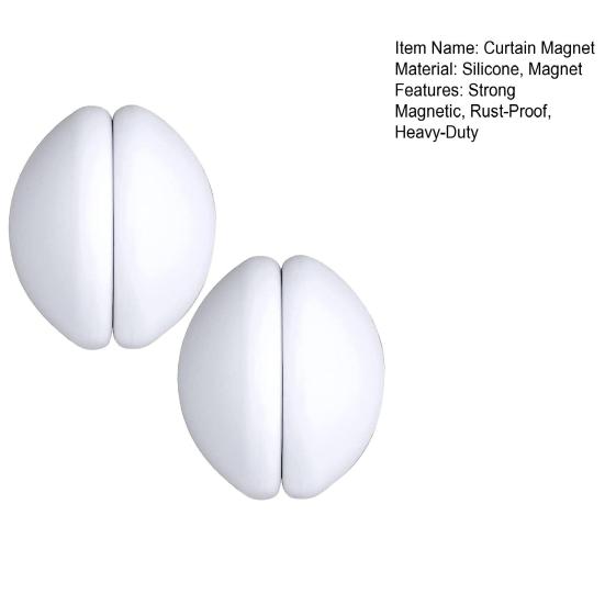 2Pairs Shower Curtain Magnets Strong Magnetic Rust-Proof Heavy-Duty Never Break or Fall Off Shower Curtain Holders