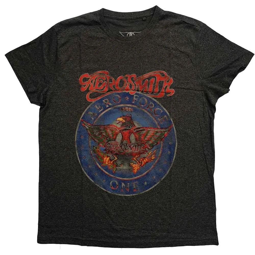 Aerosmith Aero Force T-Shirt Black, Grey New