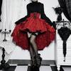 Spring Summer Women's  Jacquard Bandage Skirt Red Short Skirt Lolita Style High Waist Cinched Waist Trailing Skirt