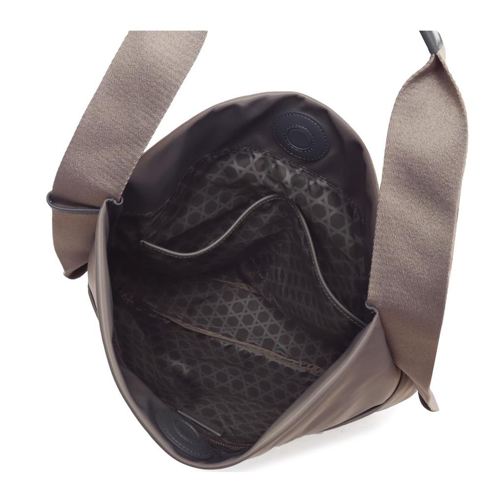 Lacuo Minimal Nylon Gray One-Shoulder Bag, (Q)