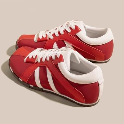 Yunfu Shu Красные немецкие тренировочные туфли для женской коллекции весна-лето 2025, новая спортивная и повседневная ретро-расцветка, платформа, обувь "зебра"