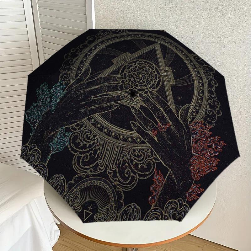 1pc Ethereal Symbols of Power Umbrella with Plastic Handle,Suitable for All Seasons Home Travel Outdoor UmbrellaDD050