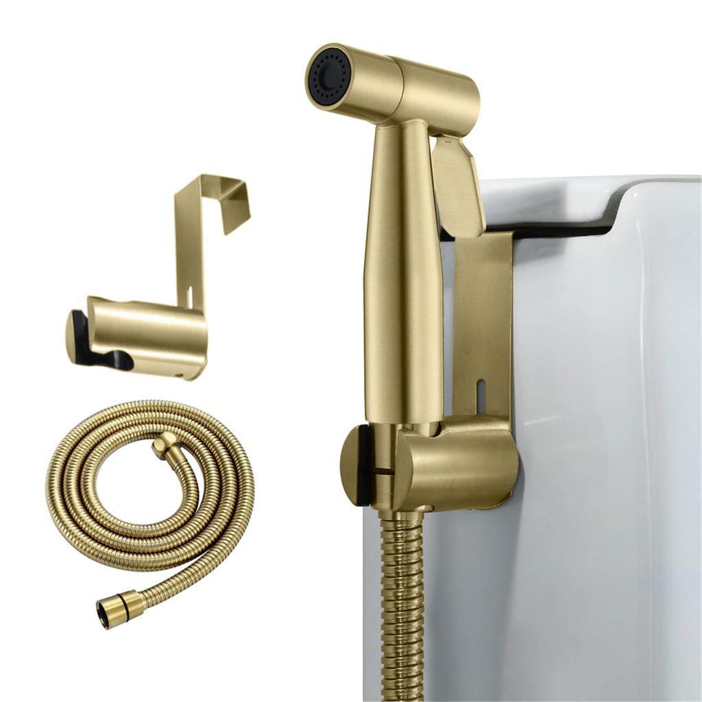 Stainless Steel Bathroom Modern Wall-mounted Shower Bidet Sprayer Brushed Gold Hotel Toilet Use Easy Installation Water Bidet