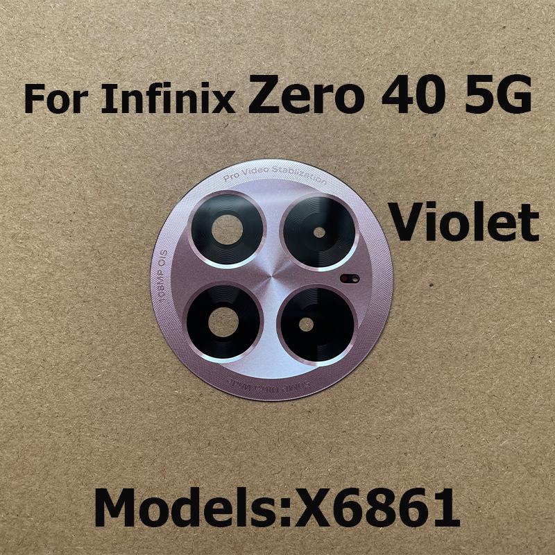 For Infinix Zero 40 5G Back Camera Glass Lens Rear Camera Glass Cover With Glue Sticker Repair Replacement Parts X6861