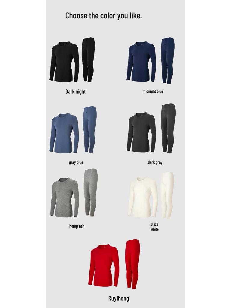 Мужской комплект тонкого теплого хлопкового термобелья облегающего кроя на осень 2025 года - детский хлопок класса А с начесом