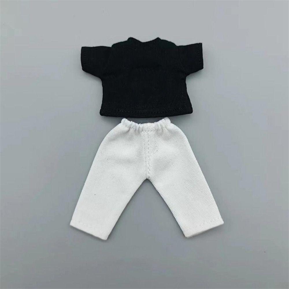 Fashion Doll Clothes T-shirt Cute Denim Trousers for 1/11 OB11/Obitsu11Dolls/1/12Bjd Doll