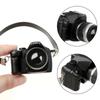 Mini SLR Kids Toys Miniature Dolls Camera With Black Belt Digital Camera Model Shutter And Flash