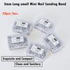 50 шт./кор. длинные маленькие мини-шлифовальные ленты из нержавеющей стали, оправка для маникюра, наждачная бумага, кольцо-держатель, аксессуары для дрели для ногтей