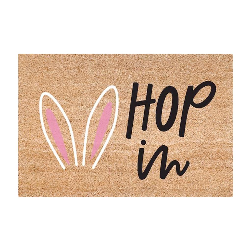 Happy Easter Welcome Doormat, Non- Fiber Carpet, Fun Easter Bunny Doormat