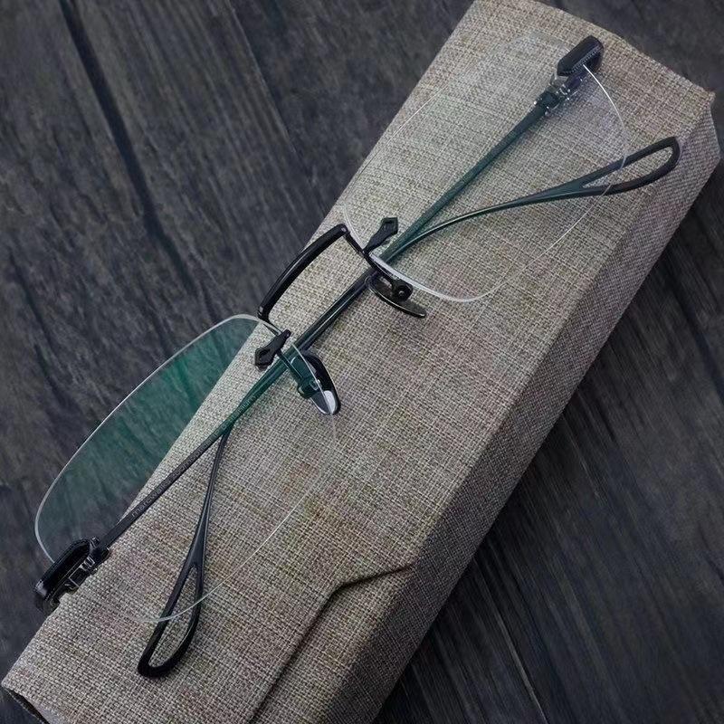 New rimless anti-blue glasses for women without makeup, advanced color-changing eye protection, rimless glasses frame, Sven men