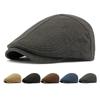 Woolen Hat Men's Autumn Winter Warm Beret Solid Color Peaked Cap British Men's Forward Hat