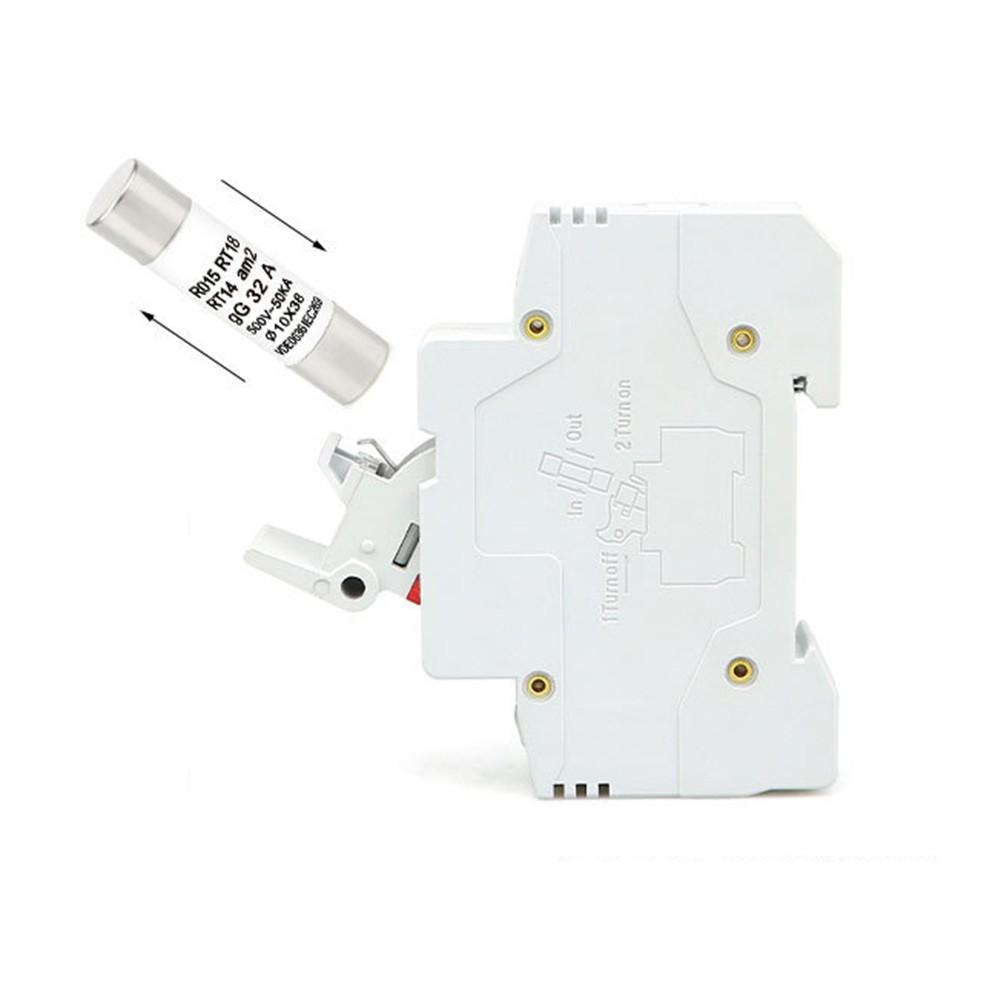 RT18-63X 1P 63A 14x51 мм DIN-рейка держатель предохранителя основание со светодиодной подсветкой