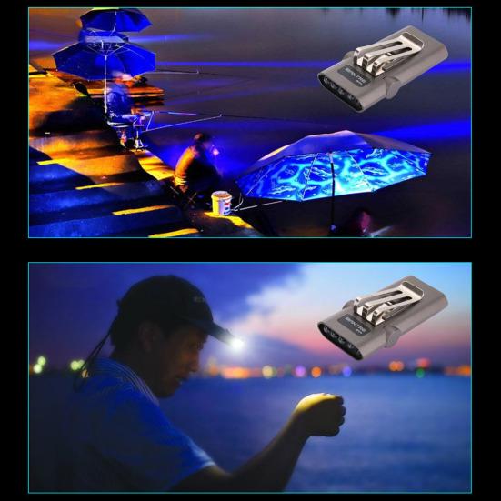Hat Clip Light USB Charging Mini Convenient High Brightness Solid Dark Area Lighting 3 Smart Modes Fishing Flashlight Rechargeable Headlamp