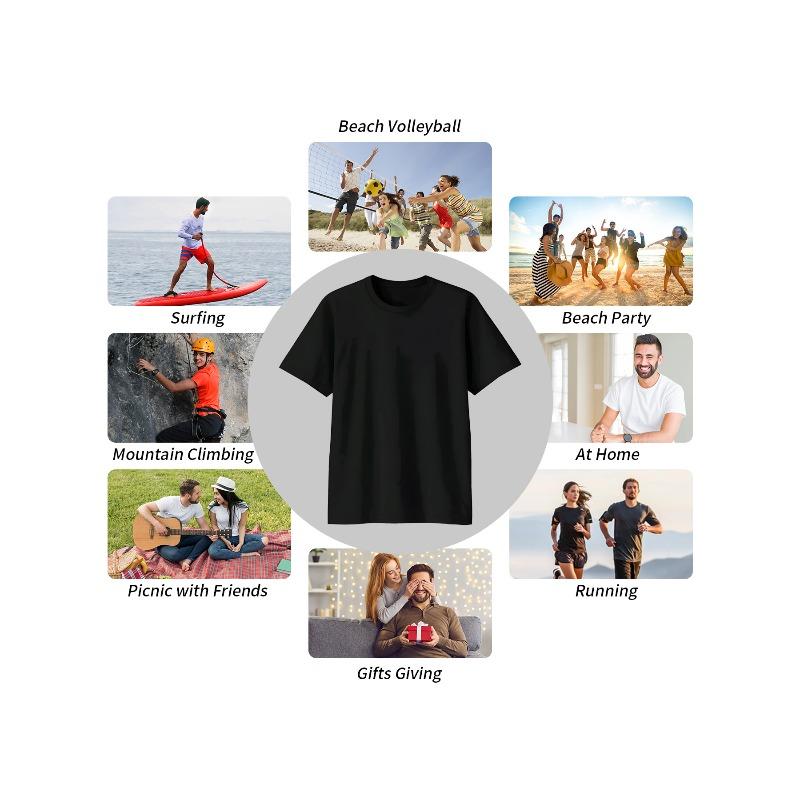 Men's T-shirt with Pattern,Pure Cotton Short Sleeved T-shirt,Comfortable Round Neck Design Suitable for Daily and Outdoor Sports Wear, Casual Clothing
