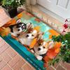 1 шт. Кухонные коврики против усталости, Водонепроницаемый нескользящий толстый амортизирующий кухонный коврик с принтом деревенского щенка корги, Сверхпрочный комфортный коврик для стояния для кухни