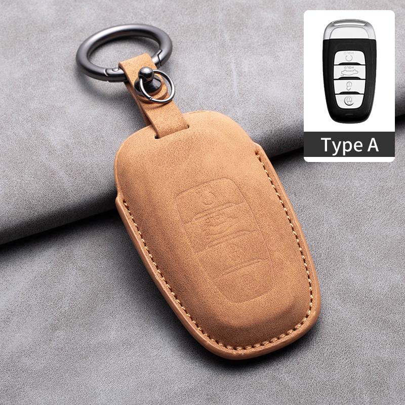 New Sheepskin Car Key Case Cover Protector Shell For FAW Hongqi H9 H7 H5 HS5 HS7 HS5 H7 H5 HS7 Smart Remote Keychain Accessories