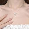 Flash Diamond Bow Necklace Jewelry Women's Light Luxury Temperament Sweet Girl Stainless Steel Clavicle Chain