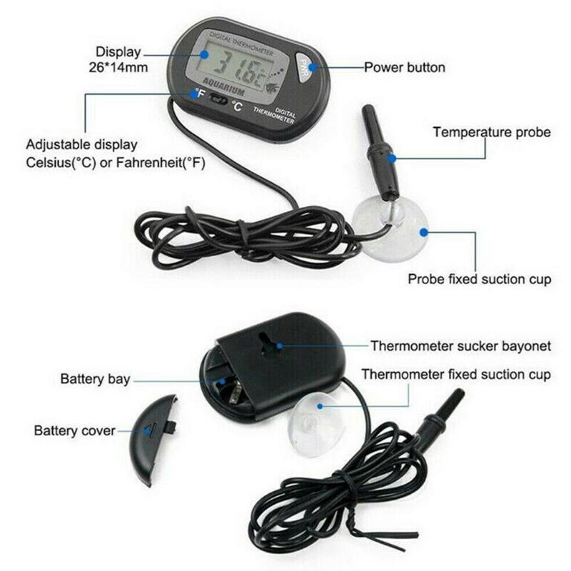 ЖК-цифровой аквариум для рептилий, аквариумный водомер, термометр, температура