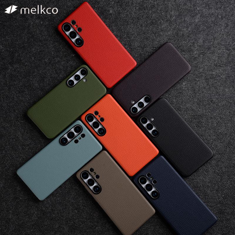 Melkco 100% Genuine Leather Case for Samsung Galaxy S25 Ultra S25 Plus Magnetic Attraction Wireless Charging Mobile Phone Cover
