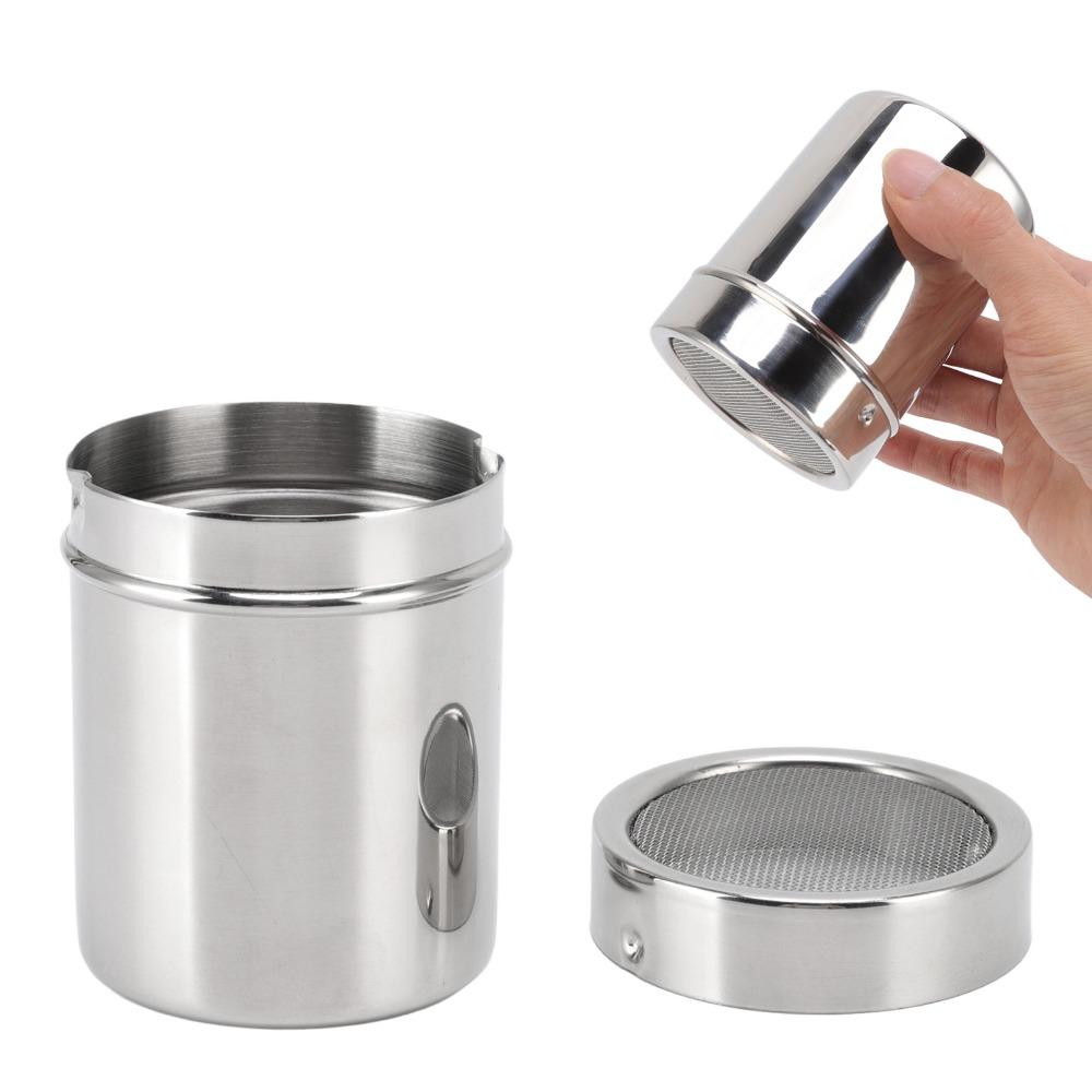 Rustproof Flour Sifter Shaker Stainless Steel Seasoning Shaker Dredge Salt Dispenser For Baking
