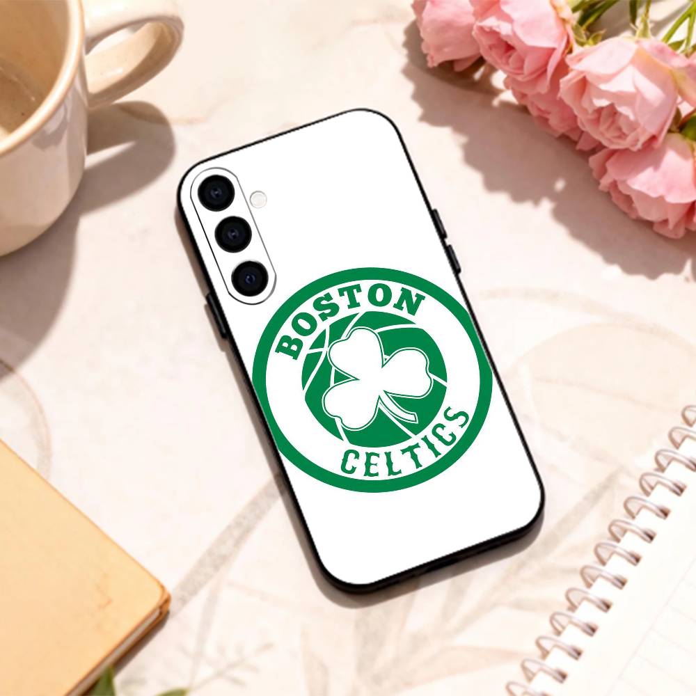 COOL B-Boston C-Celtics B-BS pattern phone Case For Samsung Galaxy A73,A72,A71,A70,A53,A52,A51,Others Soft Black Shell