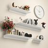 Bath Storage Rack Wall Shelves Floating Matte Black Bathroom Kitchen Mirror Metal Shower Organizer No Drill Home Accessories