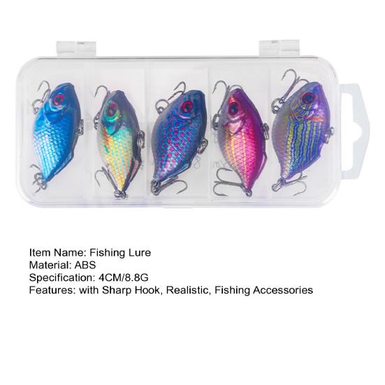 5 шт. 4 см/8,8 г VIB рыболовная приманка с крючком реалистичная 3D-печатная жесткая искусственная приманка для пресноводной соленой форели окуня судака рыболовные принадлежности