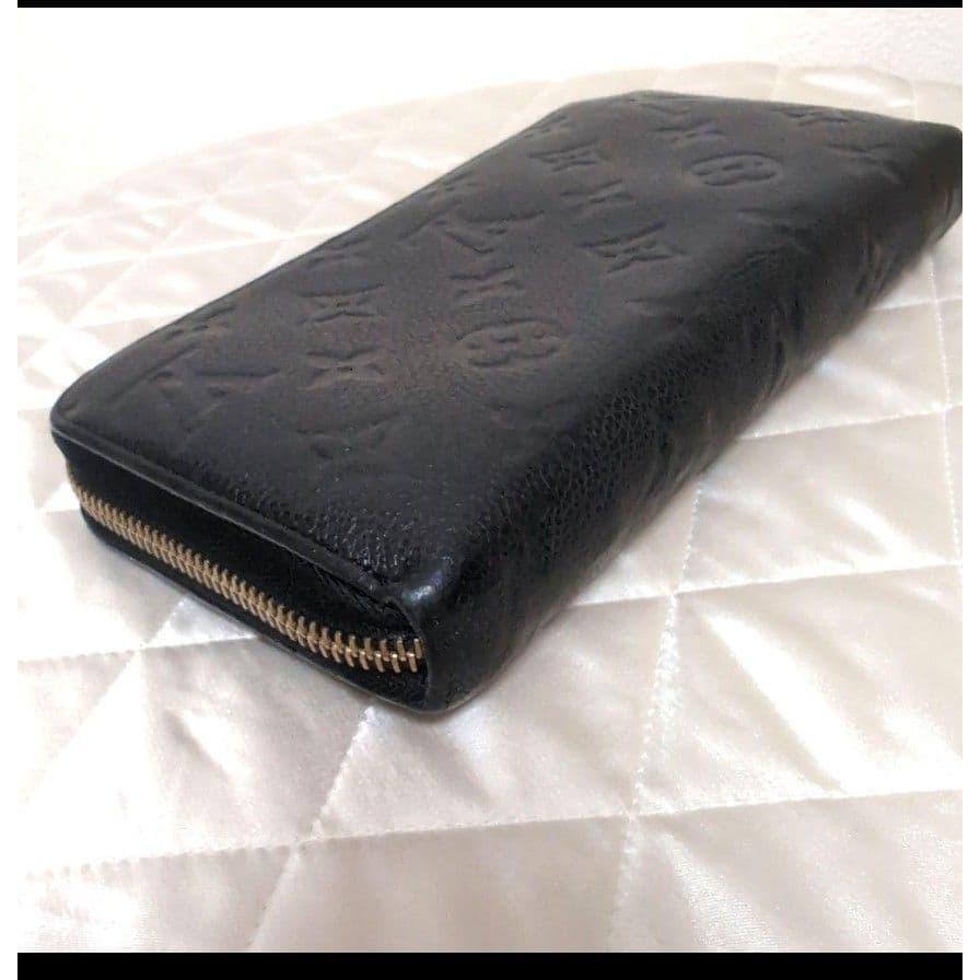 Used Louis Vuitton Empreinte Zippy Wallet Black Long Wallet