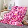 Cartoon Gloomy Bear Printed Blanket for Beds Sofas Warm Soft Flannel Blanket Gift#