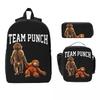 Набор рюкзаков с персонажами 'Punch Monkey' для детей, пеналы, наборы с пеналами и ланч-боксами для школьников, рюкзак